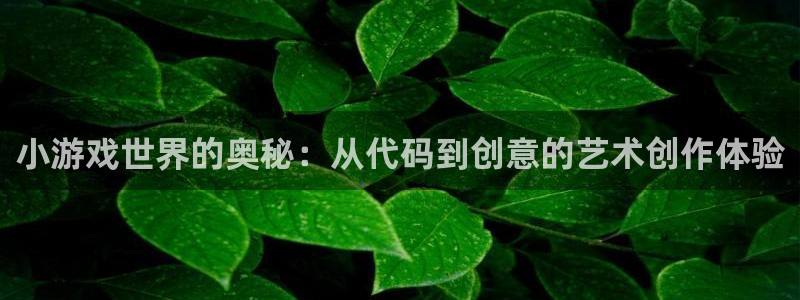 沐鸣娱乐2多彩平台：小游戏世界的奥秘：从代码到创意的艺术创作体验