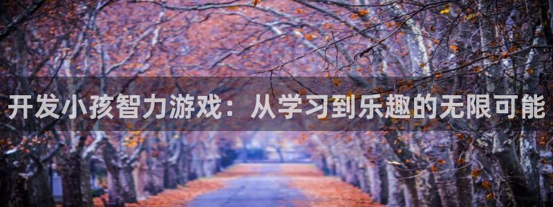 沐鸣2平台官方注册登录：开发小孩智力游戏：从学习到乐趣的无限可能