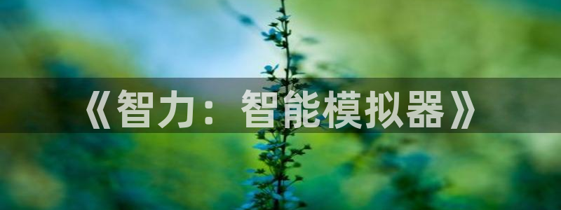 首页沐鸣2注册官网：《智力：智能模拟器》
