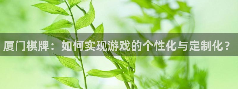沐鸣娱乐2平台：厦门棋牌：如何实现游戏的个性化与定制化？